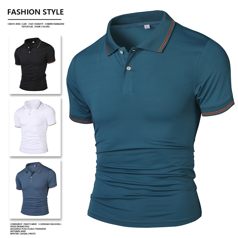 Lazada Meike's Popular Ice Silk Polo Men's Summer Golf Half Short-Sleeved T-Shirt Advertising Shirt Ozon Manufacturer