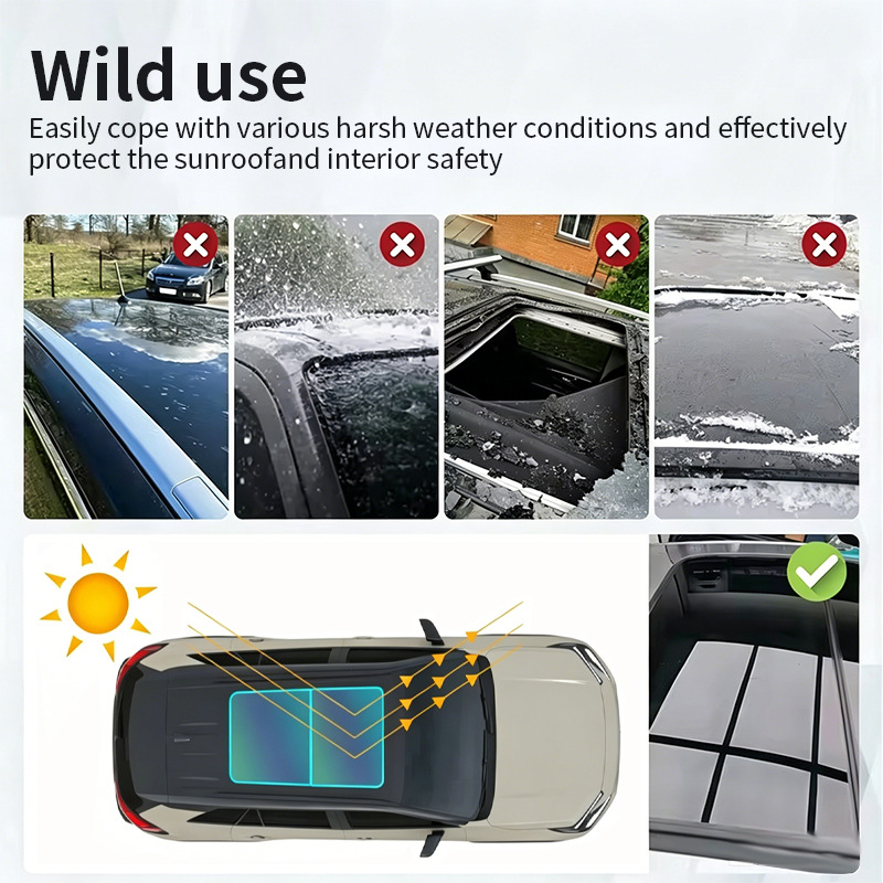 Cross-Border Exclusive Supply of Pre-Cut Tpu Sunroof Blue Crystal Black Crystal Ice Armor Explosion-Proof Heat-Insulating Ppf Suitable for Rav4 (2026)