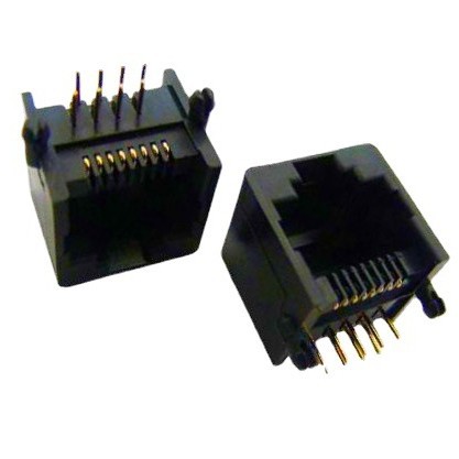 黑色PCB插座RJ45,灰色PCB母座,网孔PCB电话插座,RJ45电话插座8针