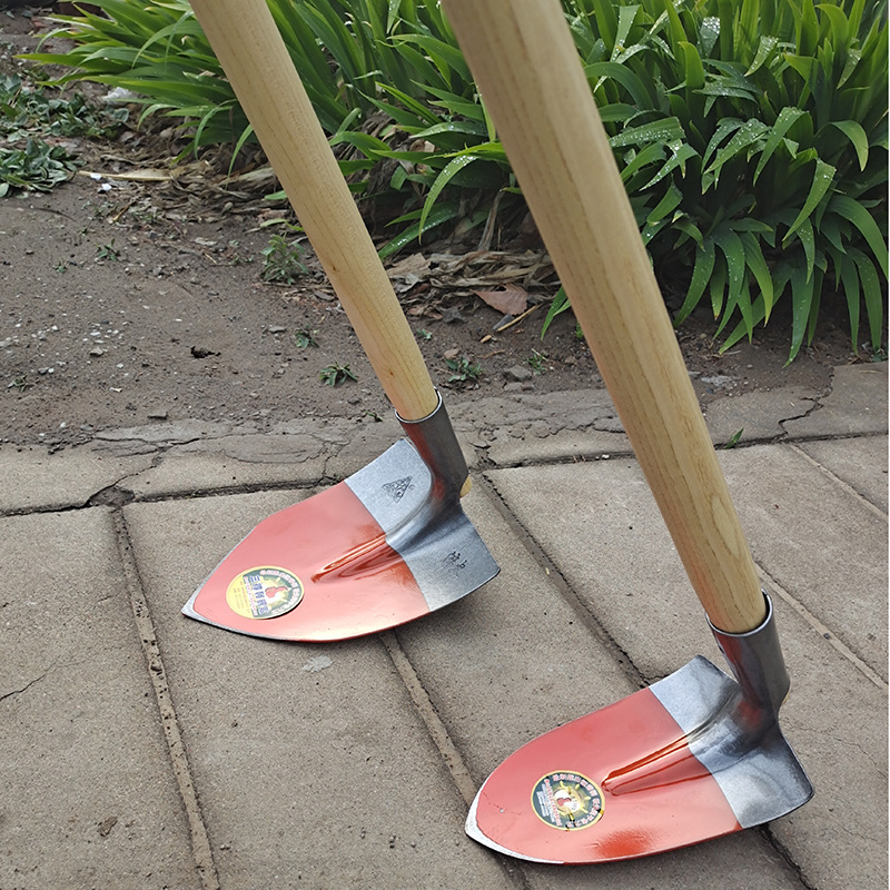 Wholesale hoe for planting, trenching, ridging with triangular design, full steel household old-style agricultural gardening small pointed pickaxe magic tool