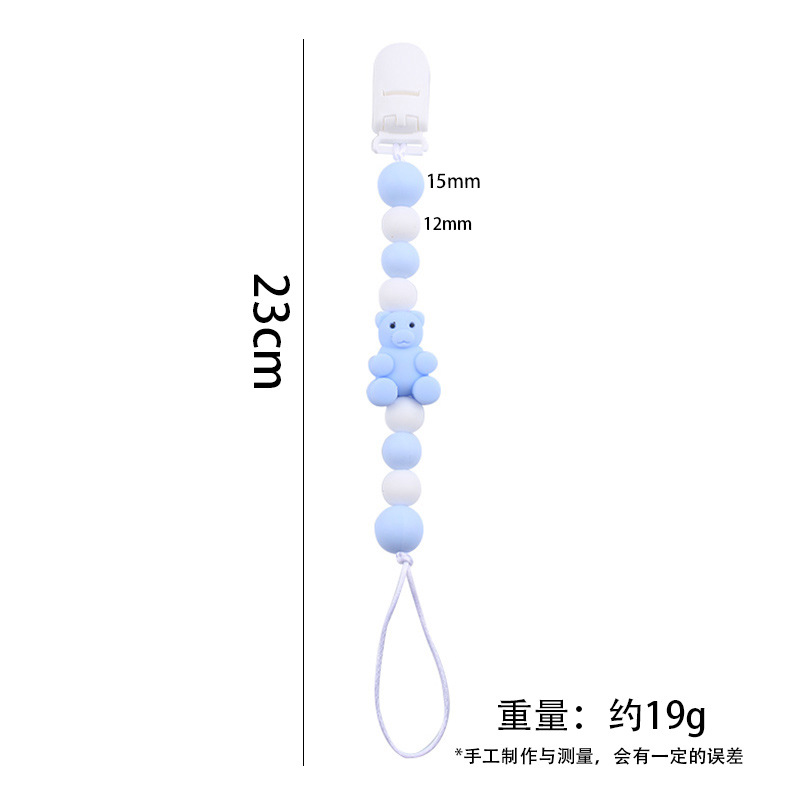 Amazon nueva cadena de tetas de silicona para bebés y bebés, cadena de dientes de molar para calmar la cadena de goma de diente anti-caída