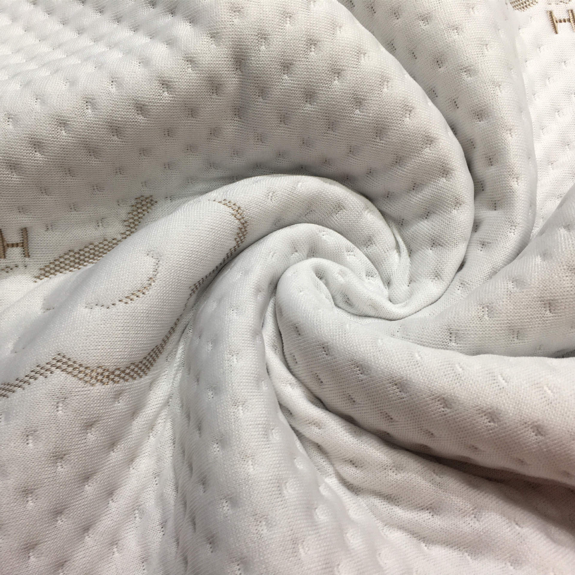 300 gramos de algodón tela de colchón tejido Jacquard redondo blanco tela de colchón transpirable image 1