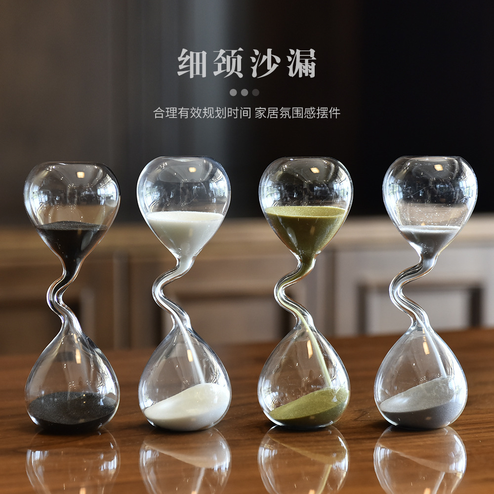 Creativo cuello fino arte reloj de arena temporizador personalizado decoración del hogar graduación temporada regalo Día San Valentín