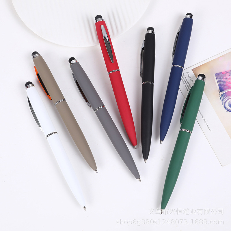 手机平板触屏电容中油笔喷胶触控金属圆珠笔商务广告礼品笔logo|undefined