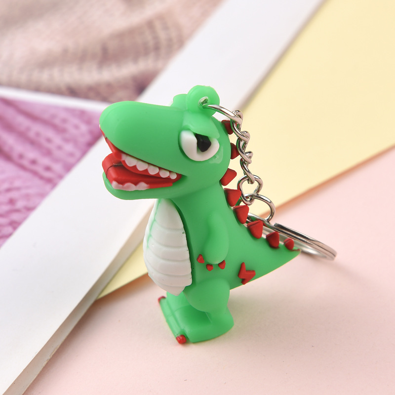 Llavero de goma suave con diseño de dinosaurio de dibujos animados, colgante para estudiantes, regalo pequeño para festivales y eventos, imagen creativa image 8