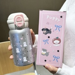 ダブルドリンクストローカップ女子高颜値316ステンレス製バウンス保温カップ大容量ネット赤かわいいカップ