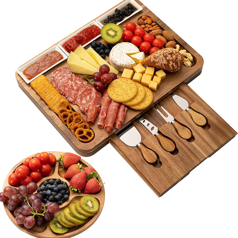 Queso de madera tabla de quesos hogar multifuncional tabla de cortar fiesta fruta postre pastelería bandeja de madera