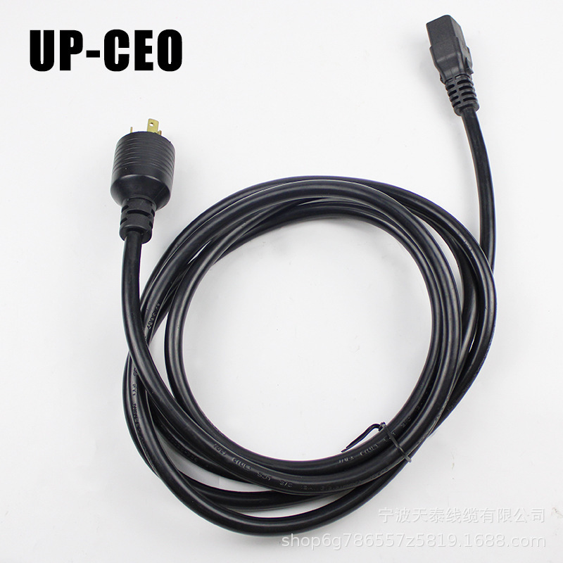 供应7-15P美规电源线美式三插16A品字尾插头美国14AWG美标电源线