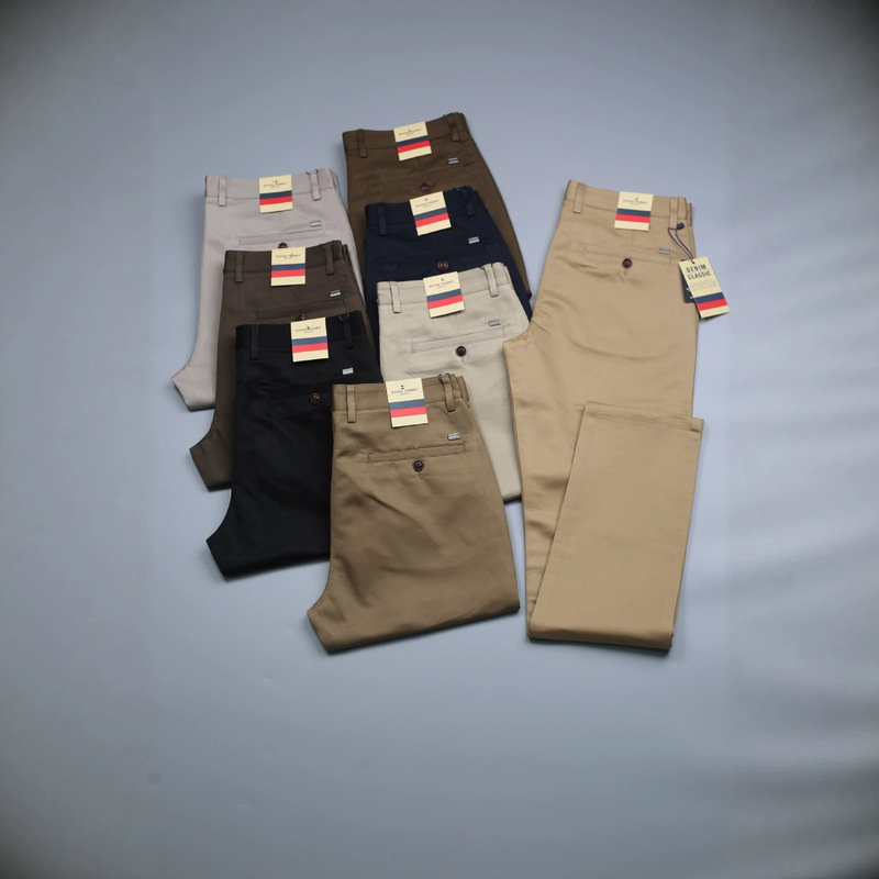 Shop's Best-Selling Fashionable Solid Color Straight-Leg Men's Casual Pants, Thin Cotton Business Suit Pants with a High-End Drape