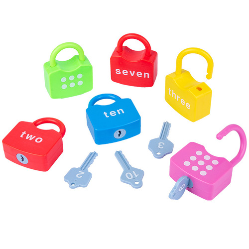 Children's unlocking toys Montessori early education puzzle baby number letter matching baby key lock kindergarten teaching aids
