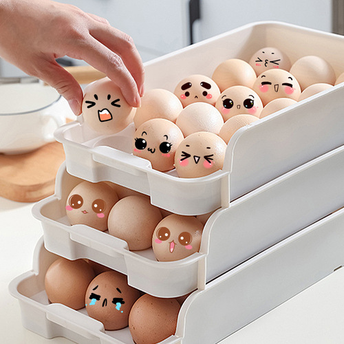Egg storage box kitchen refrigerator storage box egg rack holder can be stacked egg storage box organizer egg rack