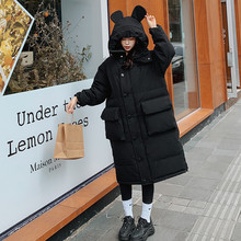 2022年新款棉衣爆款棉服oversize女潮ins可爱中长款过膝面包服厚