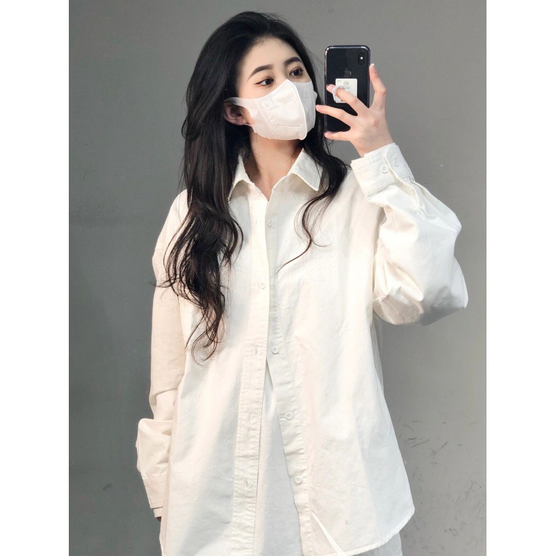 2023 primavera y otoño moda ropa interior y exterior camisa suelta y delgada camisa blanca mujer