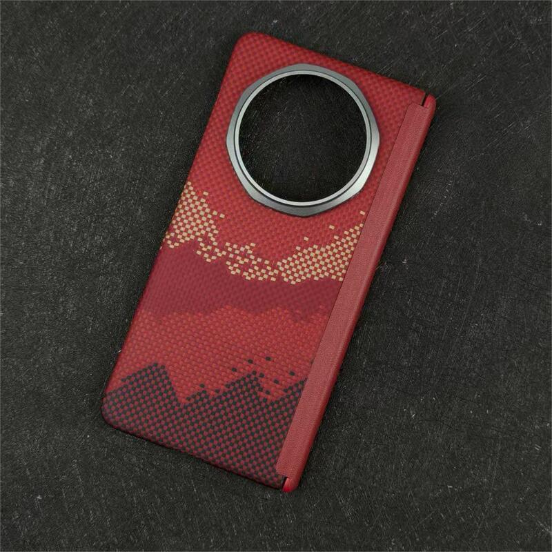 Honor Magic V5 ケブラー携帯電話ケース超薄型 V5 中央軸磁気ハードシェルアラミドカーボンファイバーに適しています。|undefined