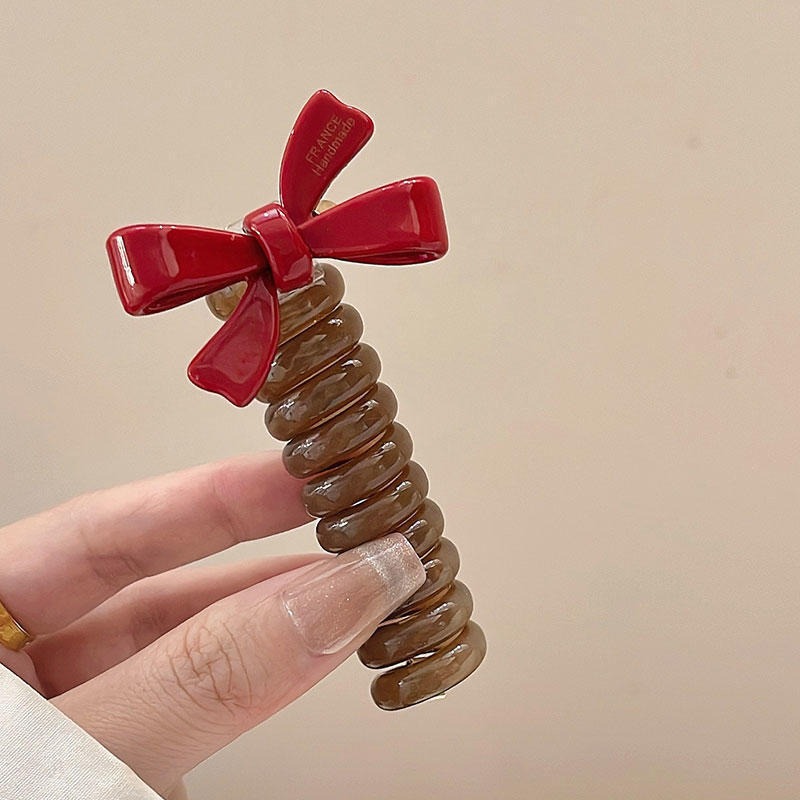 Cabeza coreana simple y de alta calidad linda línea telefónica de punto de onda de verano temperamento fresco cuerda de cabello diaria duradera