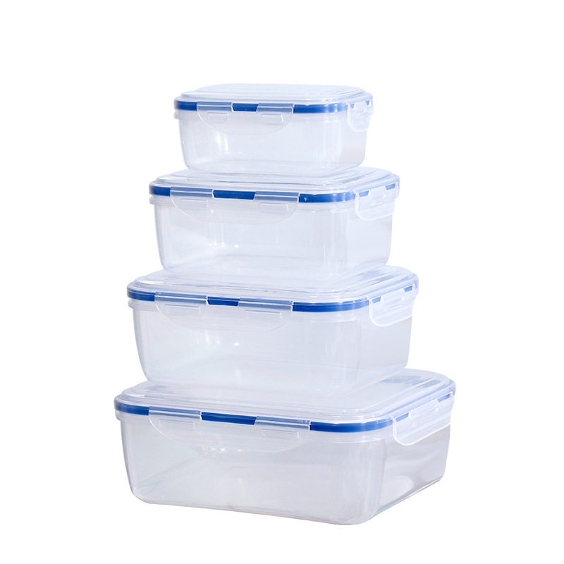 Transfronterizo TEMU cocina caja de almuerzo caja de plástico conjunto largo cuadrado microondas refrigerador de almacenamiento de alimentos sellado