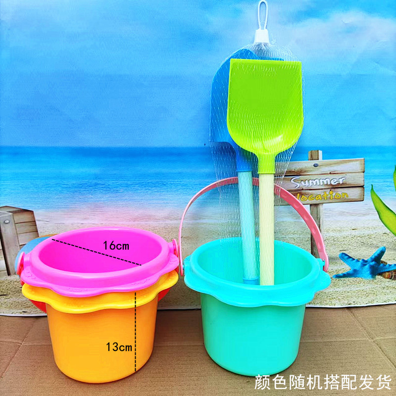 Juguetes de playa para niños al por mayor pala y set de barril castillo caricatura barril costera herramientas de excavación de arena parques puestos
