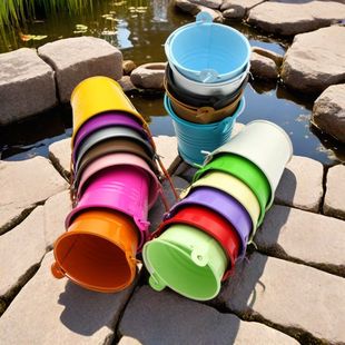 Colorful Satchel Small Iron Bucket Beer Bucket Cup Candy Toy Iron Bucket Stationery Storage Bucket 6 Bottom 4 Height 5.3cm