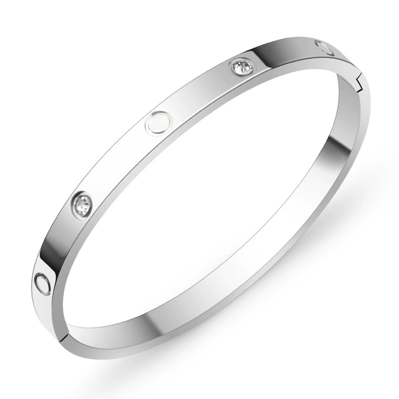 Ф fashion бриллиант-аксессуар изм stainless steel браслет, 4/6 мм, позолота 18K золото и розовое золото