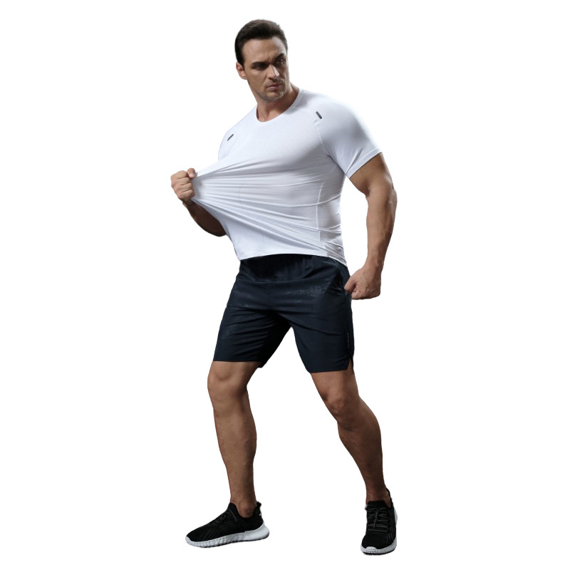 LULU Men's Yoga Wear Sports T-shirt Short-sleeved Loose Thin Fitness Training T-shirt Breathable Quick-drying Running Top
