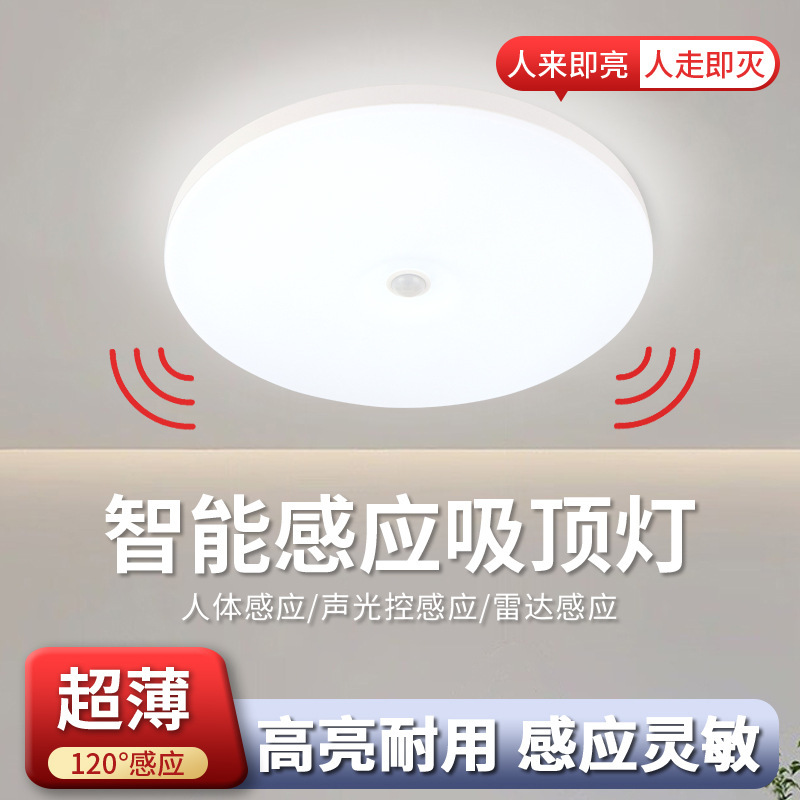 Induction ceiling lamp human body radar induction sound and light control led ceiling lamp stair garage aisle corridor induction lamp