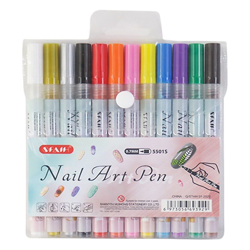 Nail Art pen Internet celebridad pintura acrílica pluma de pintura nueva pluma de pintura de uñas DIY transfronteriza pluma de dibujo de uñas de 12 colores
