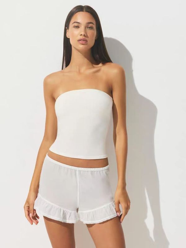 25新品SKIMS同款COTTON VOILE  SHORT小清新轻薄休闲花边短裤|undefined