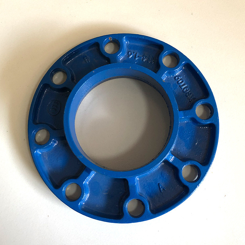 法兰给水式管接件 DN114蓝色给水沟槽 厂家直销球墨铸铁法兰