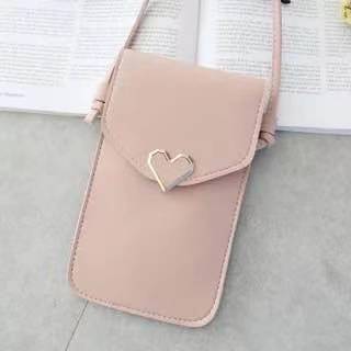 Nuevo amor pequeño bolso moda simple mini bolso de hombro portátil hebilla monedero transparente PVC pantalla táctil bolso del teléfono móvil