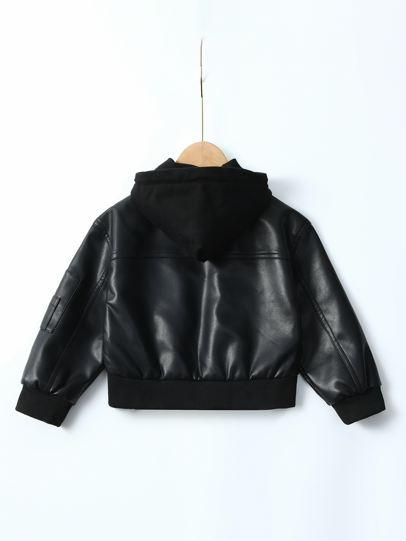 Polyurethane children's demi-season jacket for boys with hood 3