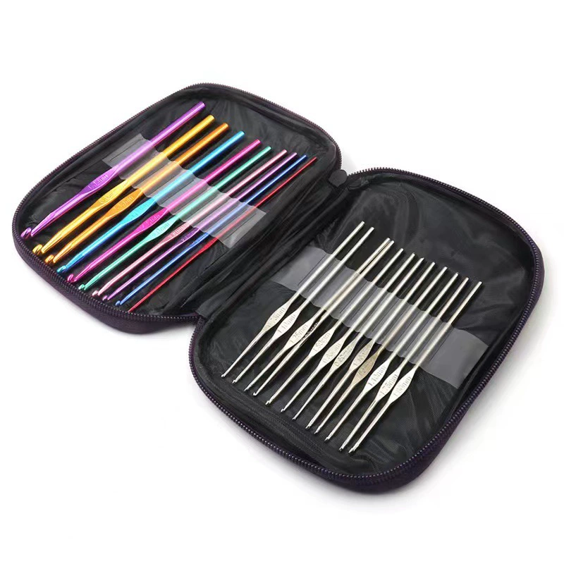 Amazon вязаный крючком костюм Металл Нержавеющая Сталь Алюминий крючки металлический вязаный крючком костюм 22 штуки в комплекте