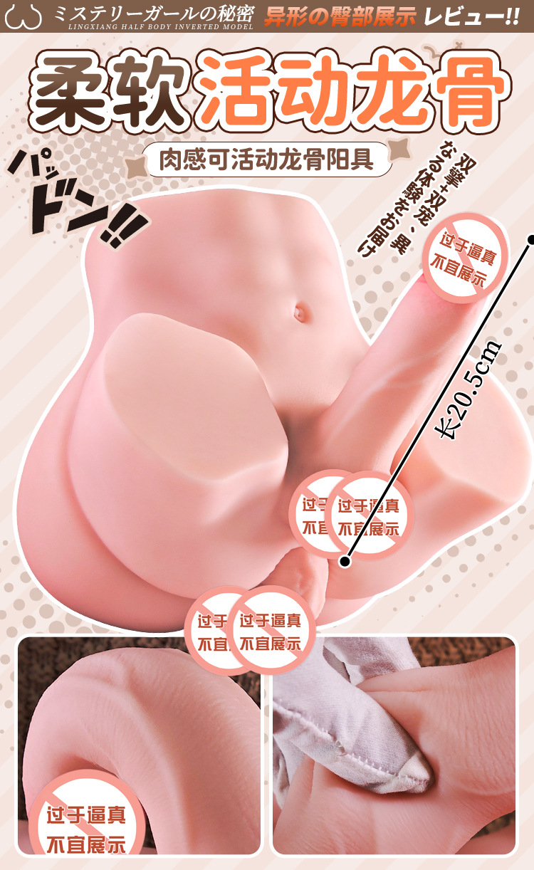 Jiuai Male Masturbator Airplane Cup with Simulated Vagina and Butt Mold, TPE, Manual — detail image 13