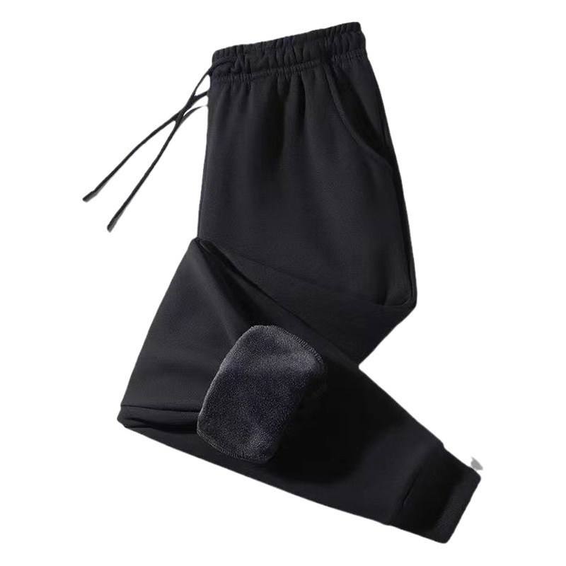 Pantalones deportivos forrados de lana pantalones casuales de los hombres sueltos ins marca de moda de la calle pantalones de chándal de todos los partidos pantalones de los hombres atados al tobillo Otoño e Invierno
