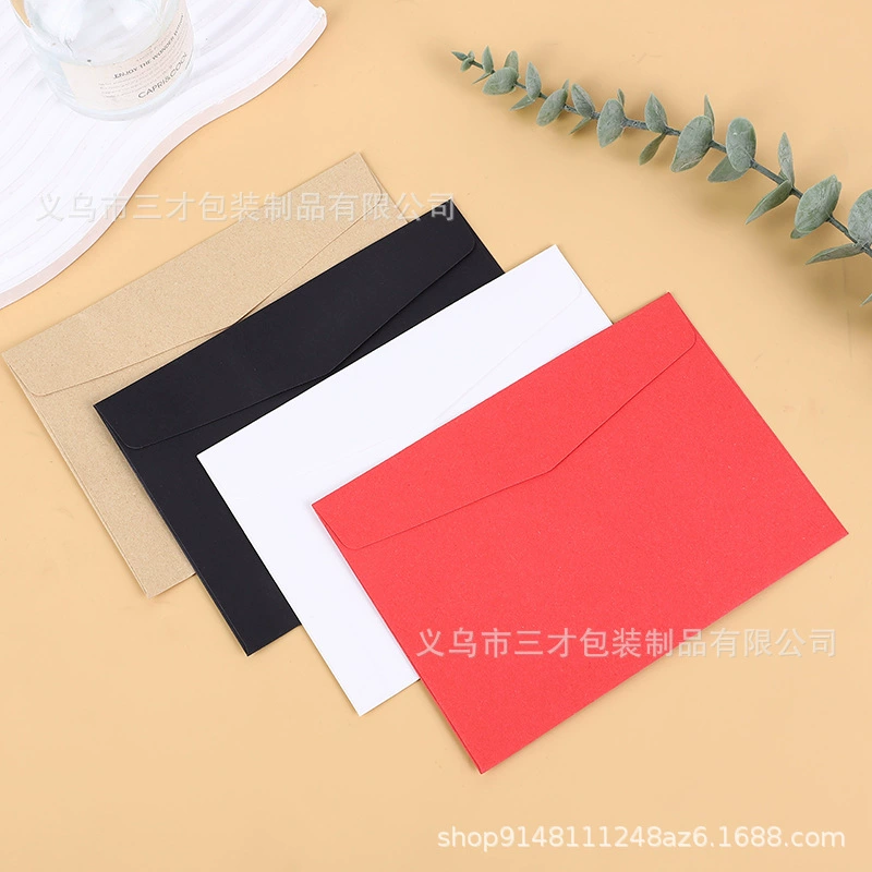 В наличии однотонная цветная двойная клейкая бумага в европейском стиле квадратный конверт в западном стиле крафт-бумага красная подарочная печать трансграничная Amazon