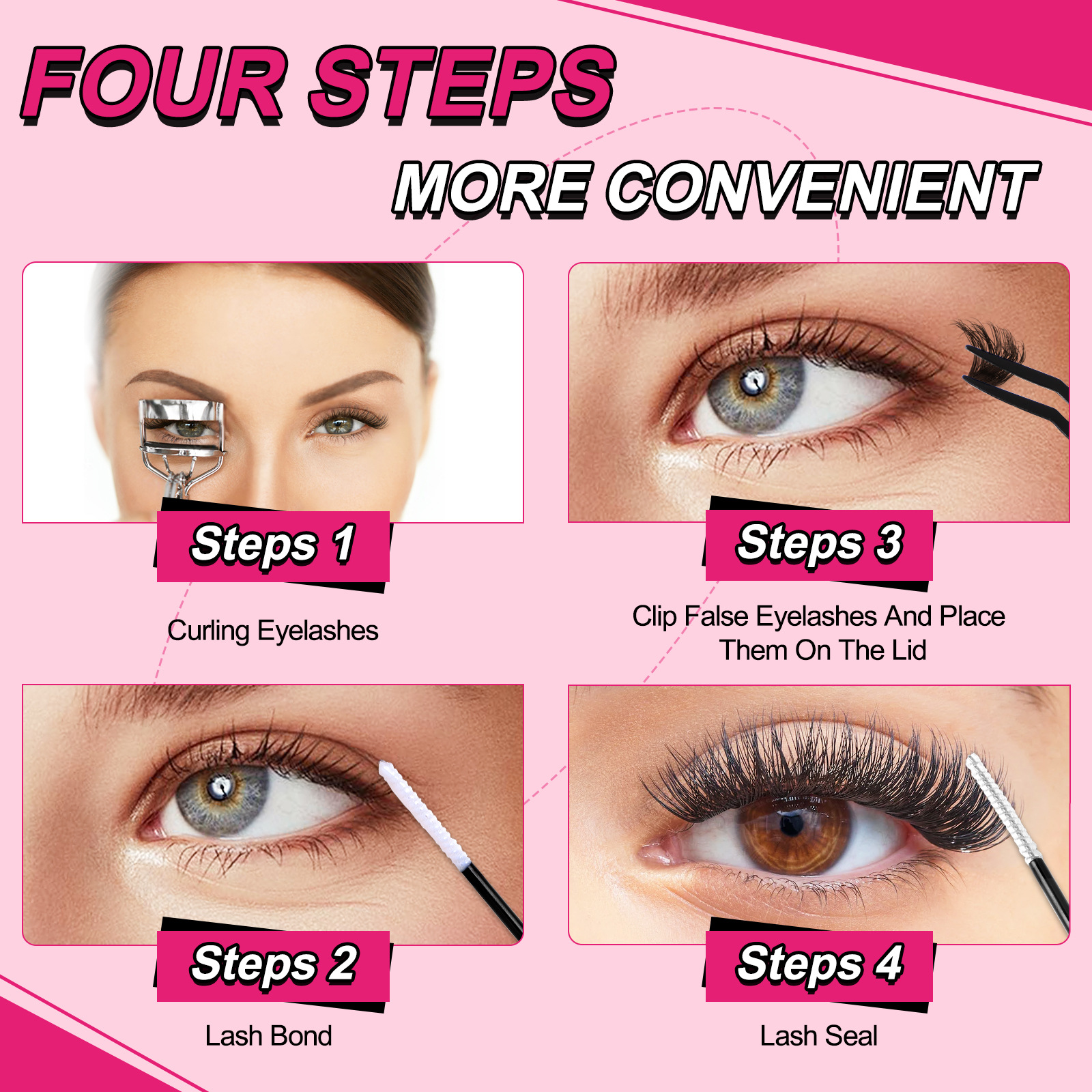 Cross border hot selling 80D100D single cluster false eyelashes set DIY segmented European and American natural thick D curved eyelashes_voghion.com