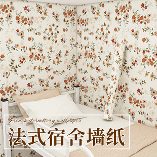 French Wallpaper Self-Adhesive Dormitory College Student Dormitory Wallpaper Bedroom Home Rental Room Decoration Ugly Wall Sticker