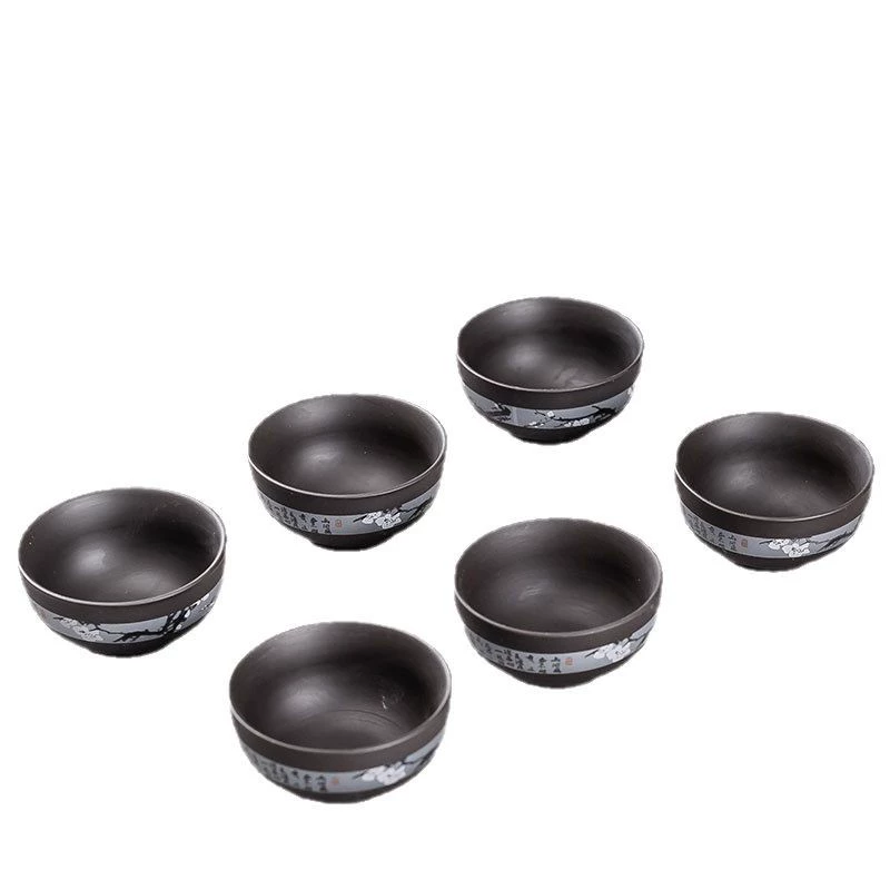 Ceramic tea cup, glass tea set, 6 pieces