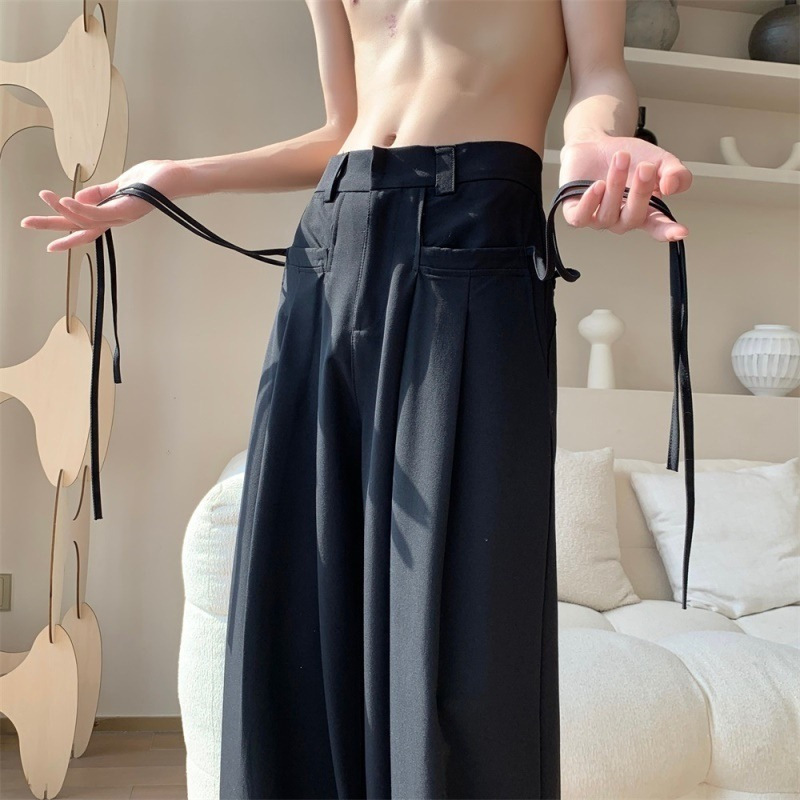 Puppy Handsome Pants Cold Style Men's Italian Style Naples Pants Straight-Leg Drop Loose Wide-Leg Pants Puppy Handsome Pants Cold Style Men's Italian Style Naples Pants Straight-Leg Drop Loose Wide-Leg Pants