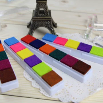 Креативные канцелярские принадлежности Милая шестицветная подушечка цветная Подушечка для входа в дерево палец Живопись Печать мат 2 варианта