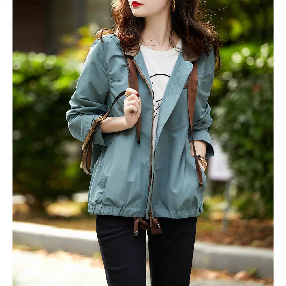 Пальто-тренч с капюшоном, новинка лета и осени 2024, модное, элегантное, приталенное, однотонное, омолаживающее, для женщин