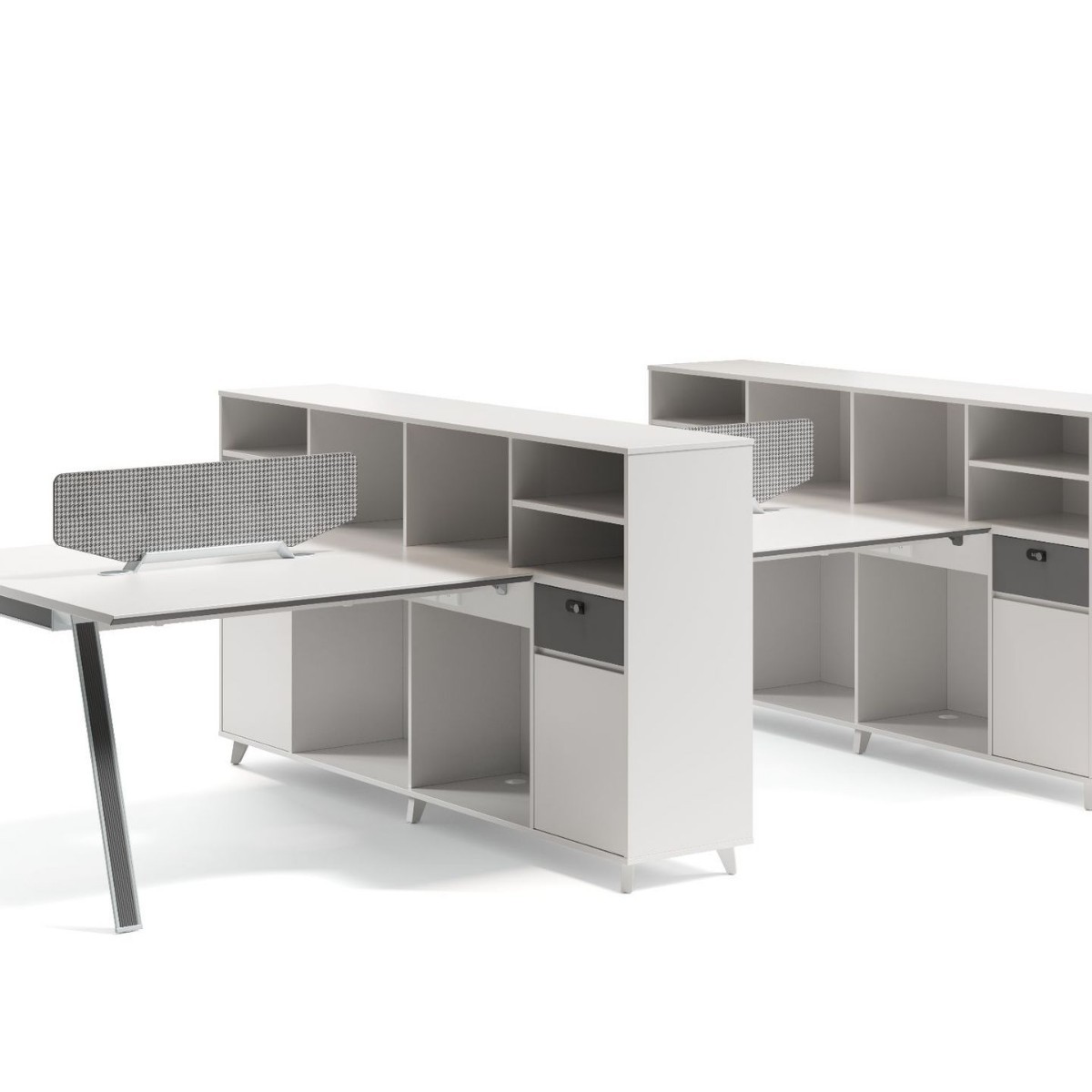 Combinación de escritorio y silla de oficina Personal simple y moderno 6 puestos de trabajo 4 puestos de oficina de personal de la empresa 4 puestos de oficina de personal