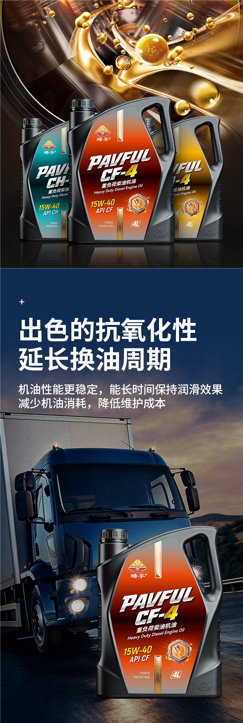 Genuine diesel engine oil for trucks, generators, single-cylinder micro-tillers, 15W-40 oil, fully synthetic lubricant
