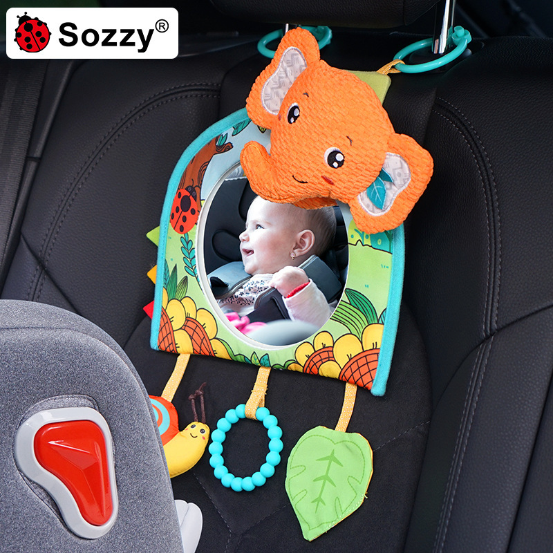 Sozzy Baby Car Pendant Car Toy Safety Seat Car Fun Mirror Lathe Hanging Baby Plush Toy