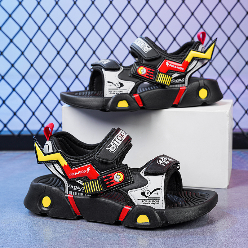 Sandalias para niños 2024 zapatos para niños transpirables de verano zapatos de playa para niños pequeños de suela blanda para niños grandes