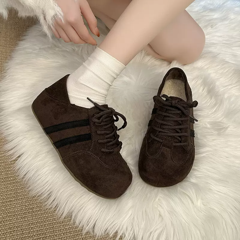 复古休闲平底德训鞋女2025新款秋季外穿一脚蹬高级感勃肯运动单鞋