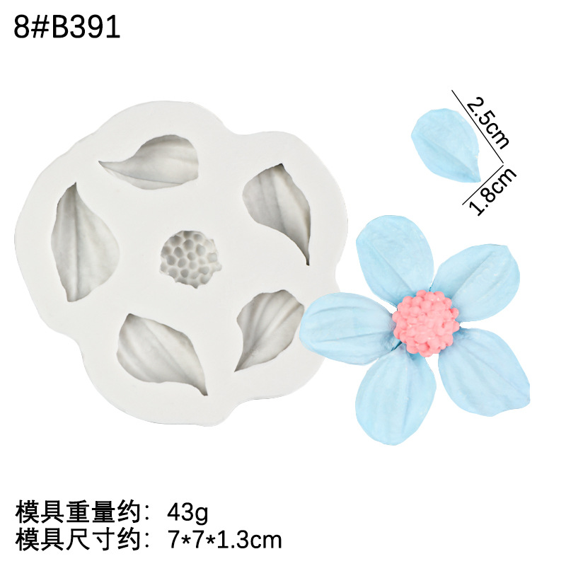 Crema hoja raspador textura fondant chocolate flor horneado epoxi pastel decoración molde de silicona