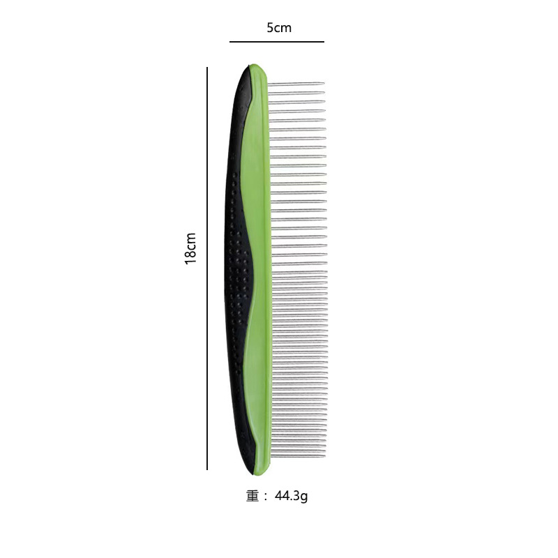 Cross-border best-selling stainless steel single-row pet comb cat brush dog grooming comb cleaning supplies wholesale