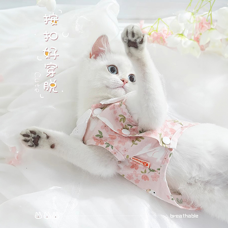 Ropa para gatos, ropa para gatos, muñecas de verano delgadas, ropa para gatos, mascotas, gatos, chalecos de verano