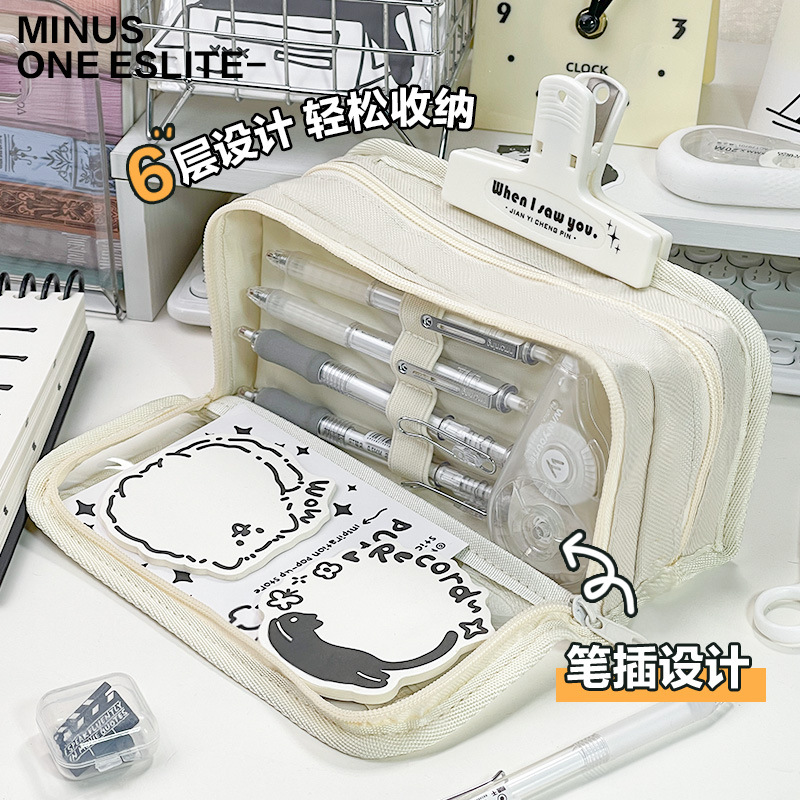 小食多功能痛包透明筆袋大容量吧唧收納包社恐鉛筆盒隱藏痛層筆袋