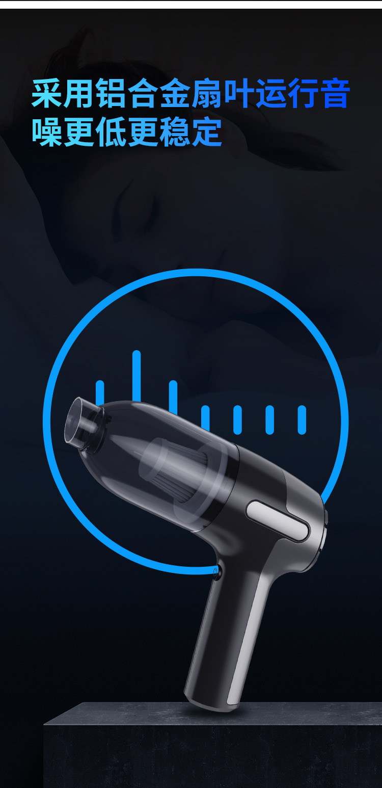 [Customized] Cross-Border Handheld Small Wireless Car Vacuum Cleaner with Suction and Blowing Dual Functions and Super Strong Suction Power